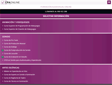 Tablet Screenshot of formacionaudiovisual.com